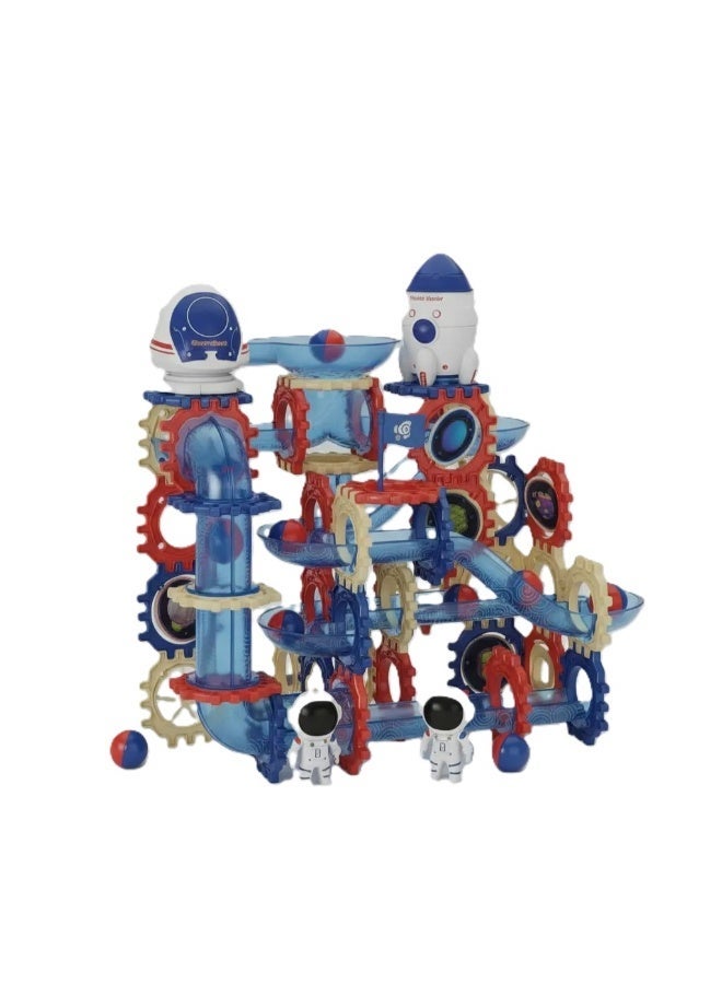 Aerospace Building Blocks Set, 131PCS Marble Run Building Blocks Set – DIY Rolling Ball Race Track Construction Kit, STEM Slide Track Maze Game Educational Toy for Kids Boys Girls - Image 1