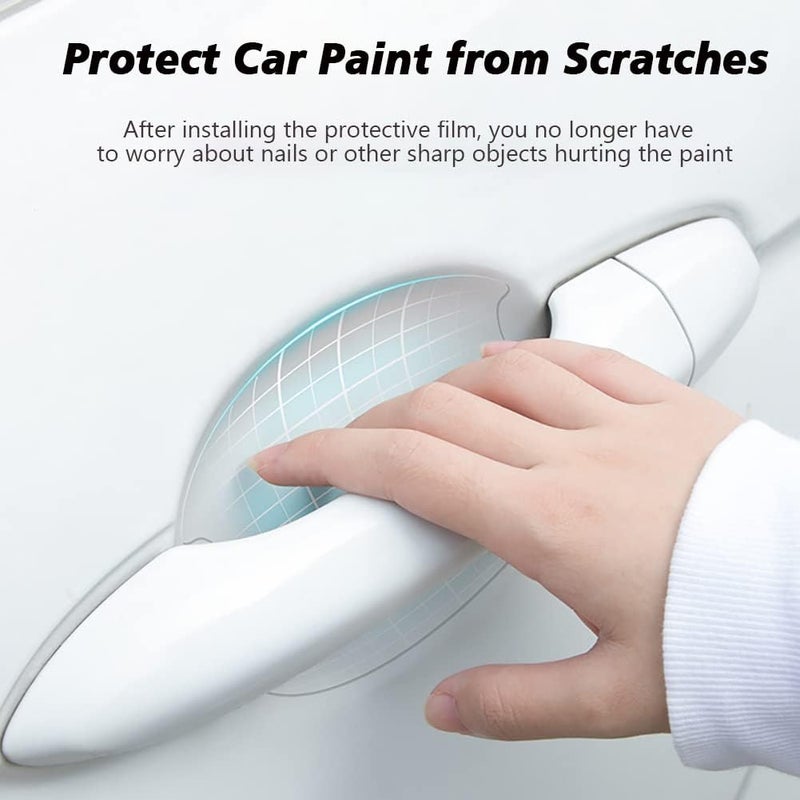 Voroly 10 PCS Car Door Handle Protector Universal Transparent Car Door Handles Cup Protector Car Door Scratch Protector Vinyl Films - Image 3