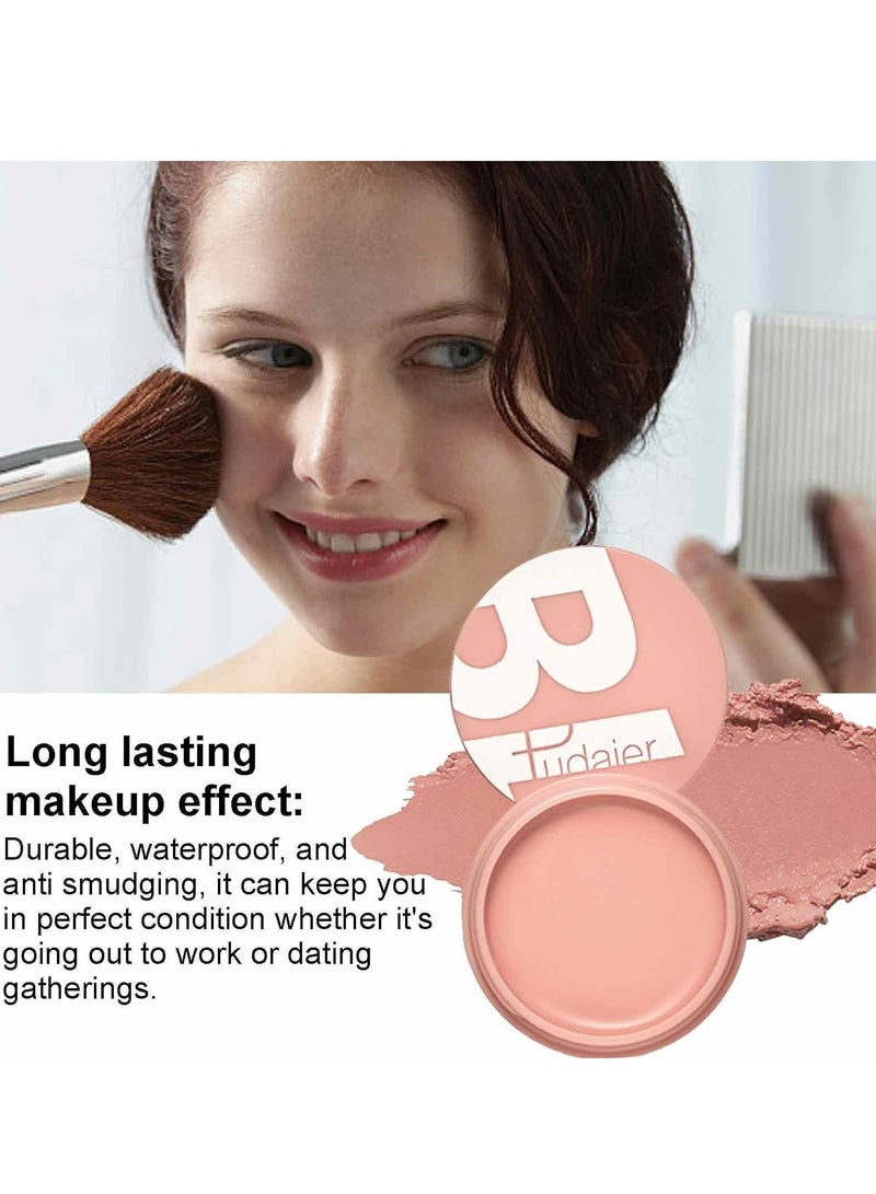 pudaier Blush Matte Face Blusher Long wearing Makeup Balm Waterproof Facial Nourishing Blush Cream Blush for Contours Cheeks Infused with Castor Oil and Vitamin E Ultra Pigmented Blush for Natural Glow 01 - Image 3