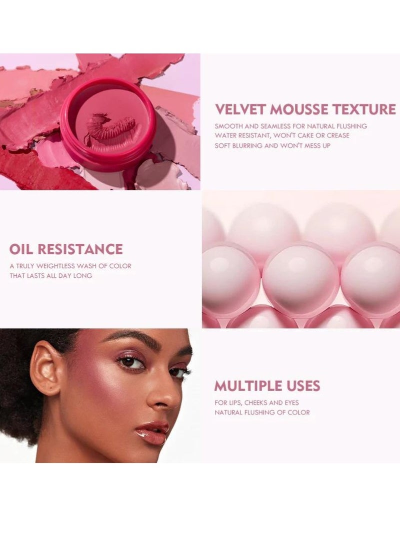 pudaier Blush Matte Face Blusher Long wearing Makeup Balm Waterproof Facial Nourishing Blush Cream Blush for Contours Cheeks Infused with Castor Oil and Vitamin E Ultra Pigmented Blush for Natural Glow 01 - Image 5