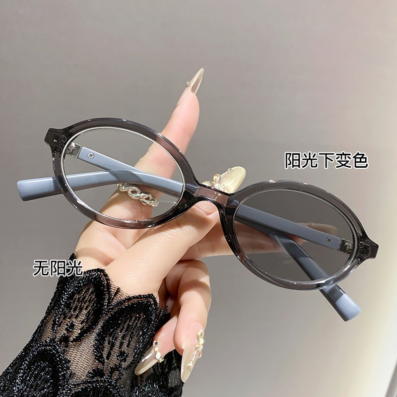 Nerd Pochromic Anti-Blue Cyber Celebrity Miu Explosive Myopia Glasses Advanced Temperament Frame Myopia Glasses - Image 3