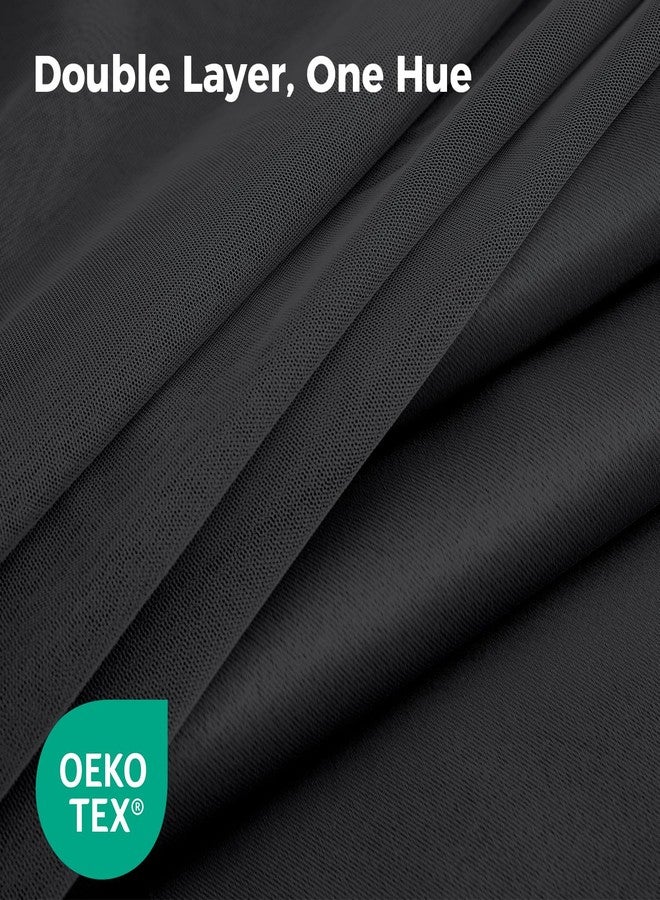 Swandream 100% Blackout Curtains for Bedroom, Double Layer Black Curtains, Black Out Curtain 84 inch Long with Sheer Overlay for Living Room, Room Darkening Window Drapes with Grommet, 52" W x 84" L - Image 4