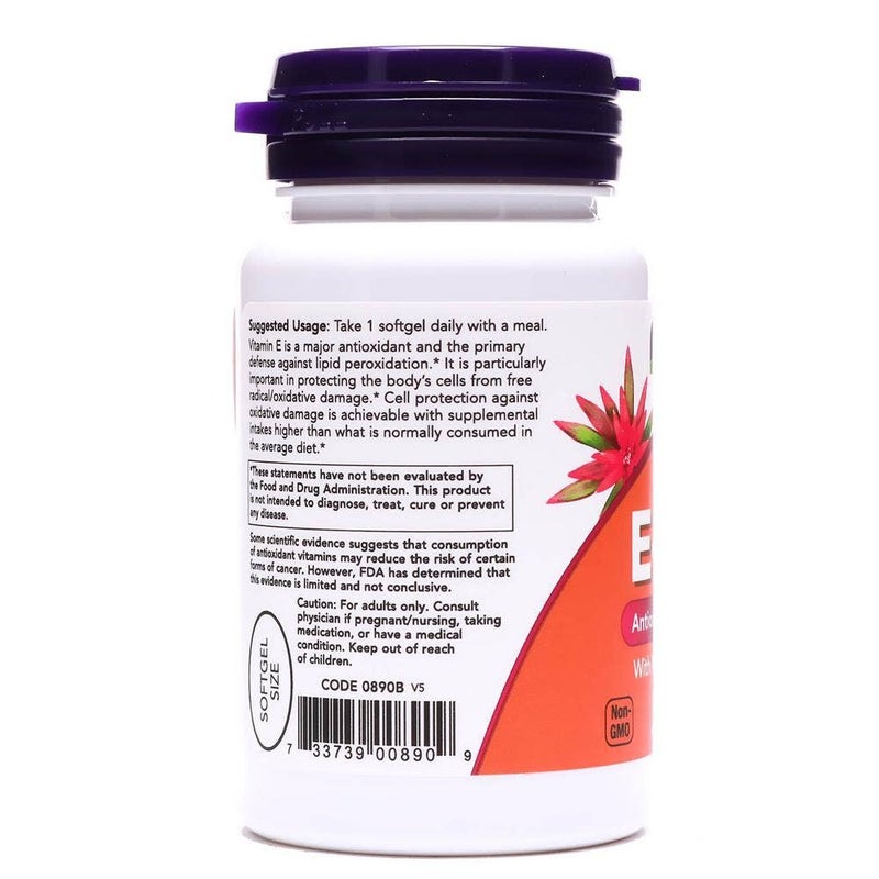 Now E-400 Vitamin E 400IU Antioxidant Softgel For Immune & Heart Support, Pack of 50's - Image 2