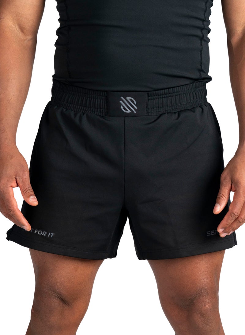 Sanabul  Sanabul Model Zero 5 Fight MMA Shorts for Men, BLACKCHARCOAL SMALL | Boxing Fight Grappling Muay Thai Kickboxing Jiu Jitsu Bjj Shorts - Image 2