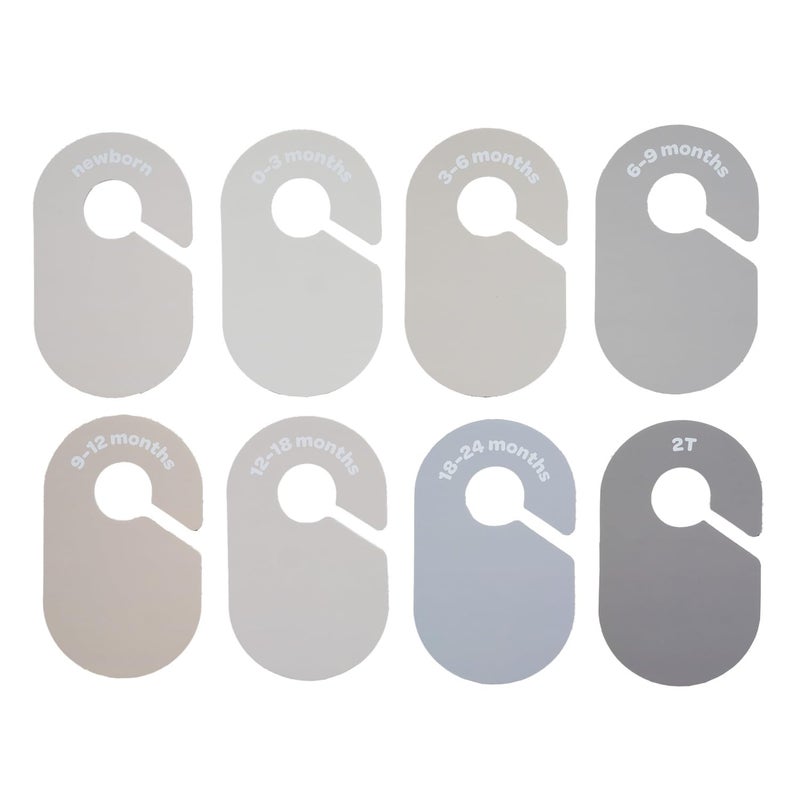 3 Sprouts Baby Closet Dividers 8-Piece Set Newborn to 2T - Double-Sided Organizer for Nursery Clothing Storage - Beige & Gray - Image 5