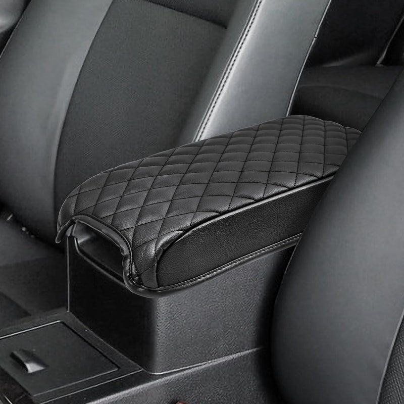 KBH غطاء وحدة التحكم المركزية من Auto Center لسيارة Toyota Camry 2012-2017، إكسسوارات داخلية من جلد الفينيل، حامي مسند الذراع، وسادة مسند الذراع الوسطى، مقاوم للخدش، أسود - Image 1