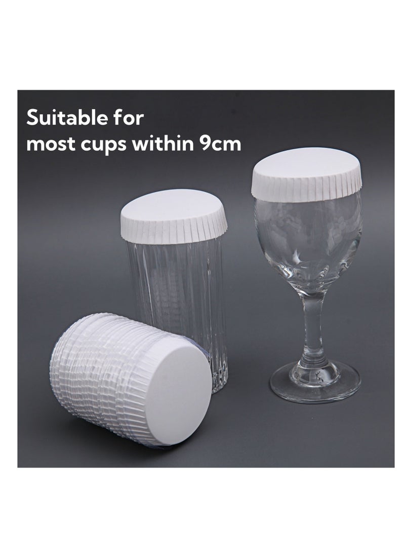 NOVOLAN Disposable Cup Lid, 150-Pack Absorbent and Heat-Resistant Paper Cup Covers, Dust & Dirt Preventive Drink Lids, Coffee Cup Covers for Home Kitchen, Cafés, Parties, for Hot & Cold Beverages 9cm - Image 5