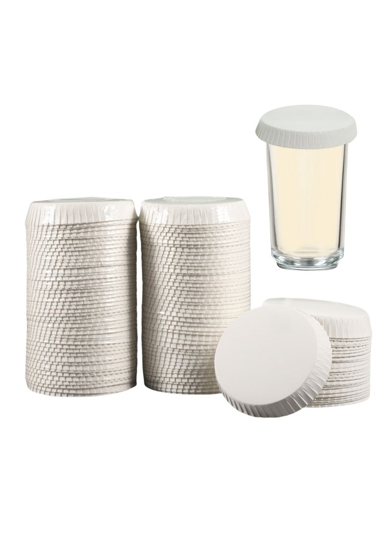 NOVOLAN Disposable Cup Lid, 150-Pack Absorbent and Heat-Resistant Paper Cup Covers, Dust & Dirt Preventive Drink Lids, Coffee Cup Covers for Home Kitchen, Cafés, Parties, for Hot & Cold Beverages 9cm - Image 1