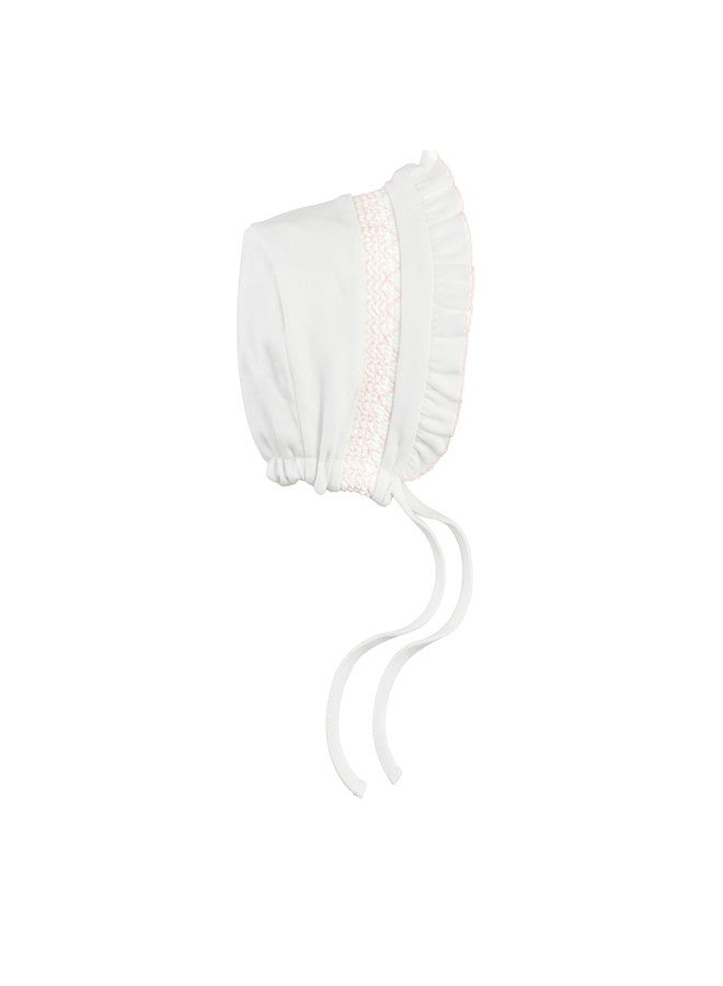 Mud Pie Children's Pink Smocked Bonnet; NB-3M - Image 1