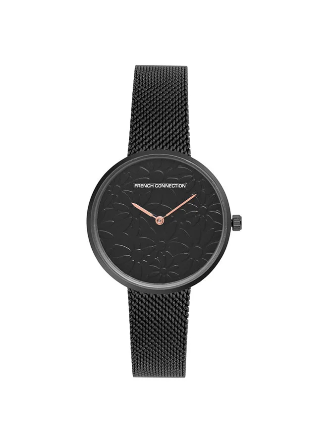 فرنش كونكشن 35mm Women's Quartz Watch with Black Dial