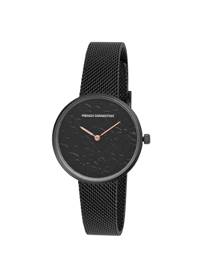 فرنش كونكشن 35mm Women's Quartz Watch with Black Dial