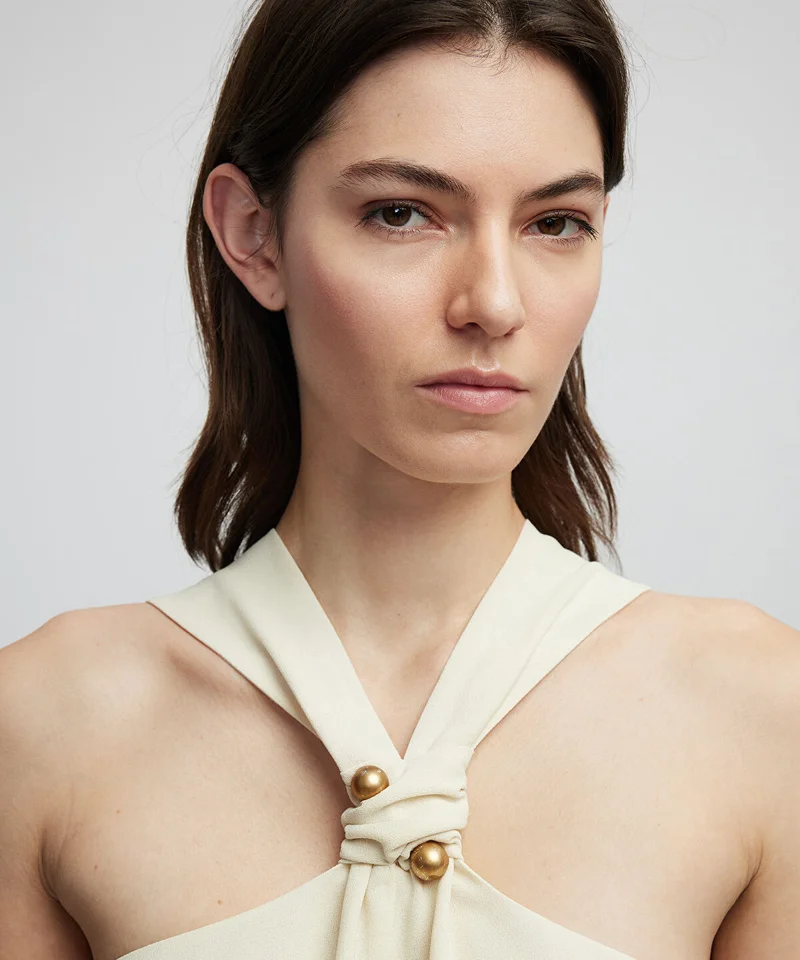 ابيكول Blouse With Metal Accessories