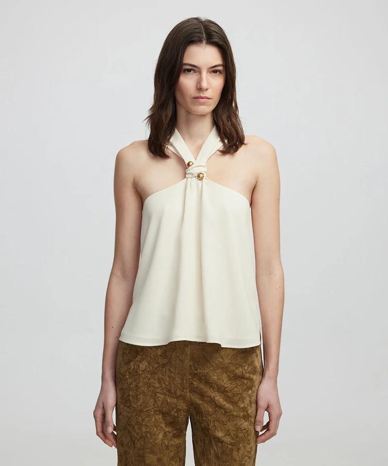 ابيكول Blouse With Metal Accessories