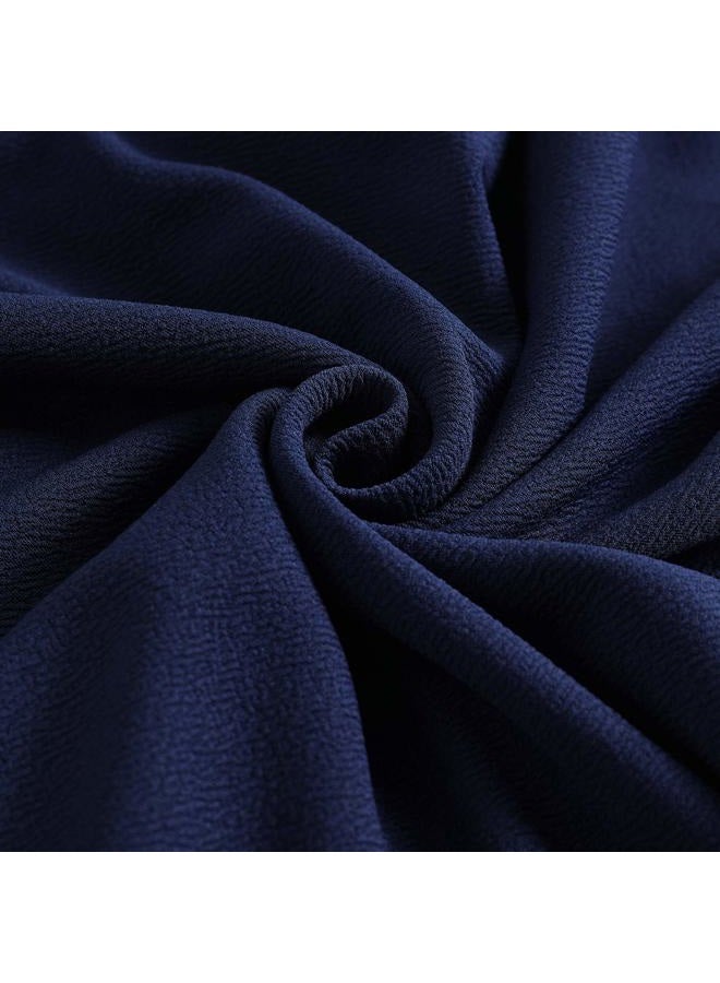 YATHON Women's Vintage Floral Flared A-Line Swing Casual Party Dresses with Pockets, Yt018-dark Blue Solid D, L - Image 3