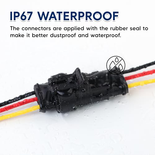 Ledvillage 3 Pin Ledvillage Electrical Connector Plug 6 Male + 6 Female Terminal Wire Connector 22AWG - 10 cm. Automotive Waterproof 3 Way Connector Set for Car, Truck, Boat (12 Kits) - Image 5