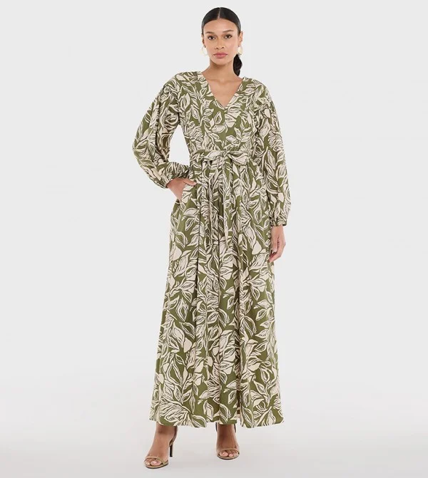 بي سي بي جي Women'S Aop V-Neck Printed Dress