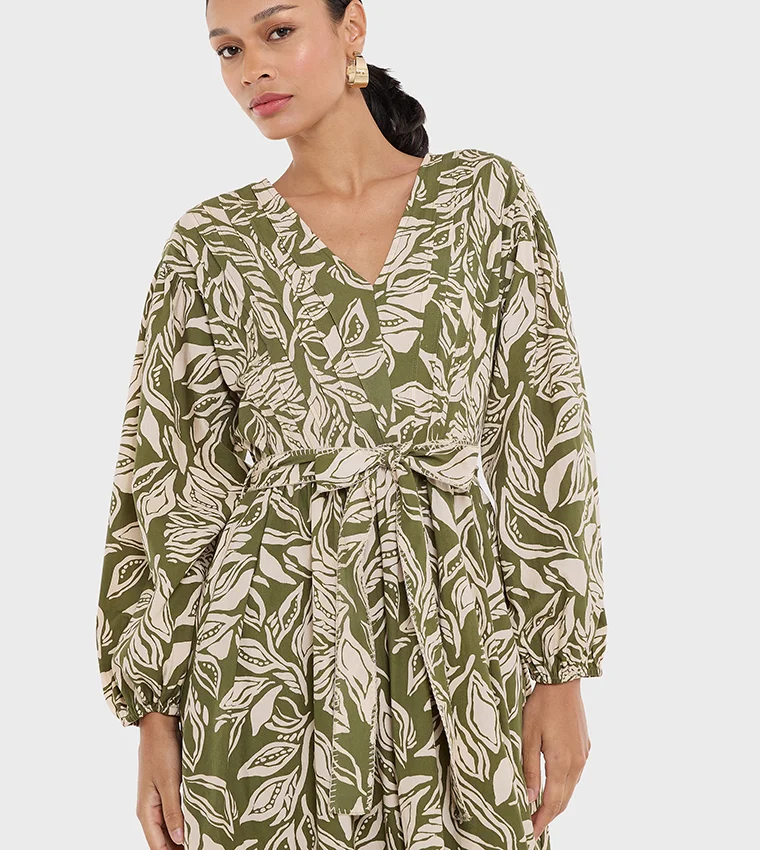 بي سي بي جي Women'S Aop V-Neck Printed Dress