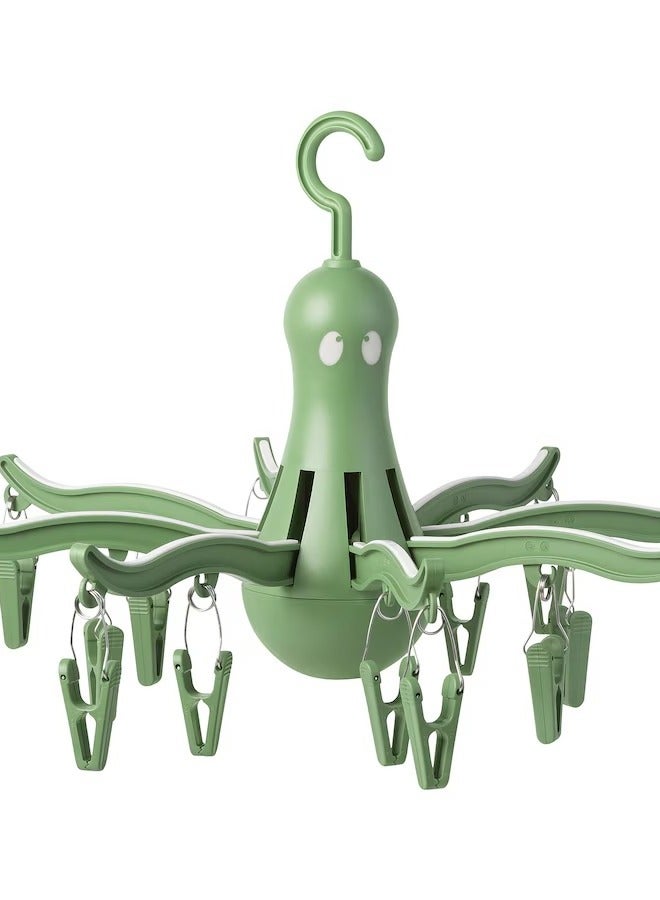 Hanging rack with 16 clips for clothes, socks, underwear, children's clothes and other small items, multi-color - Image 1