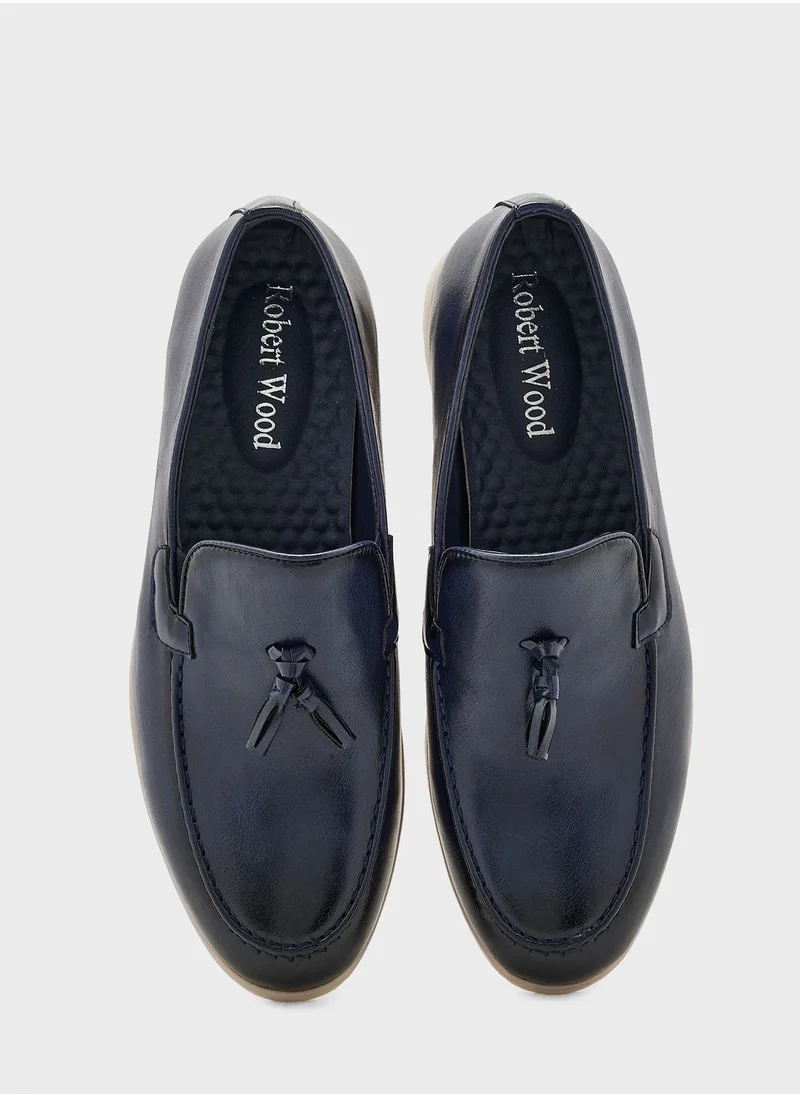 Robert Wood Smart Tassel Detail Casual Slip Ons
