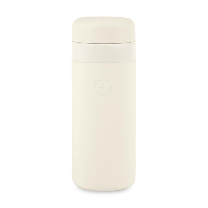 PORTER INSULATED BOTTLE 16 OZ CLEAN TASTE CERAMIC COATING FOR WATER COFFEE TEA WIDE MOUTH VACUUM INSULATED DISHWASHER SAFE CREAM