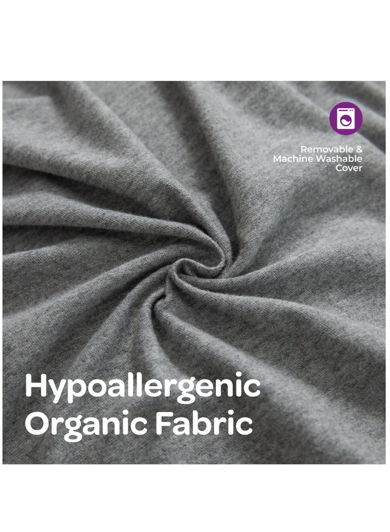 Moon وسادة الحمل العضوية على شكل J من MOON - رمادي فاتح - Image 3