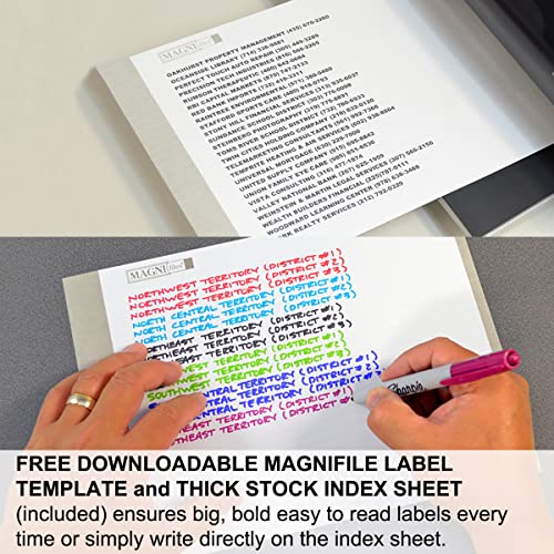 Ultimate Office New Ultimate Office MagniFile Insertable Hanging File Folder Tabs. Indexes That Double The Size of Your File Titles to Find Files Fast! (Set of 10), Black - Image 4