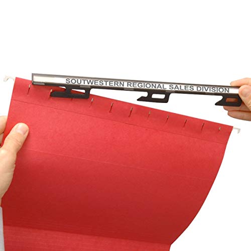 Ultimate Office New Ultimate Office MagniFile Insertable Hanging File Folder Tabs. Indexes That Double The Size of Your File Titles to Find Files Fast! (Set of 10), Black - Image 1