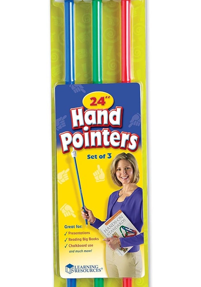 Learning Resources 24-Inch Hand Pointers Set of 3 - Colorful Classroom Presentation Tools for Teachers - Image 5