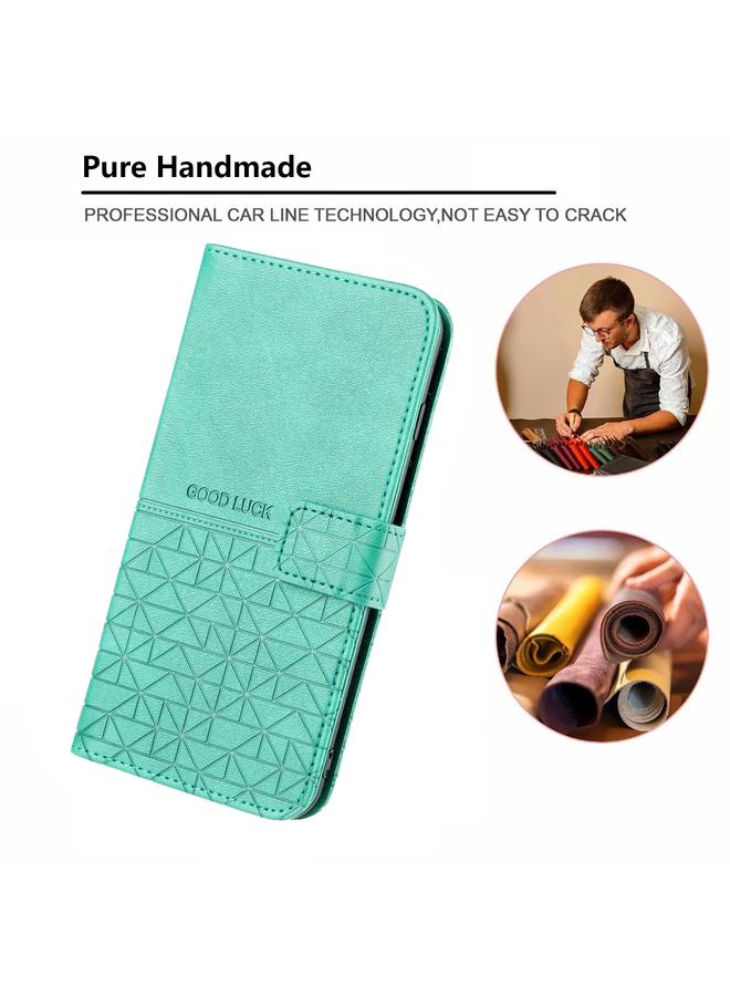 S-TOP Case For OPPO Reno10 Global Rhombic Texture Leather Phone Case with Lanyard - Image 5