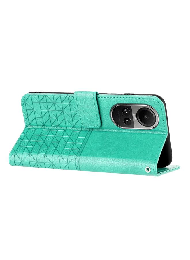 S-TOP Case For OPPO Reno10 Global Rhombic Texture Leather Phone Case with Lanyard - Image 4