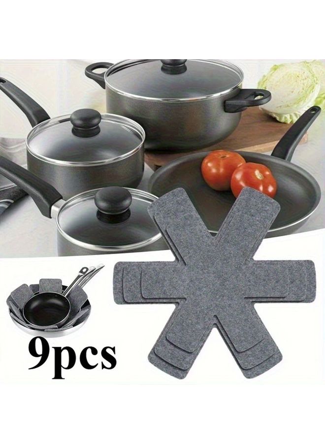 9 Pack Heat Resistant Non Slip Stove Burner Cooktop Protector Mats Black - Image 3