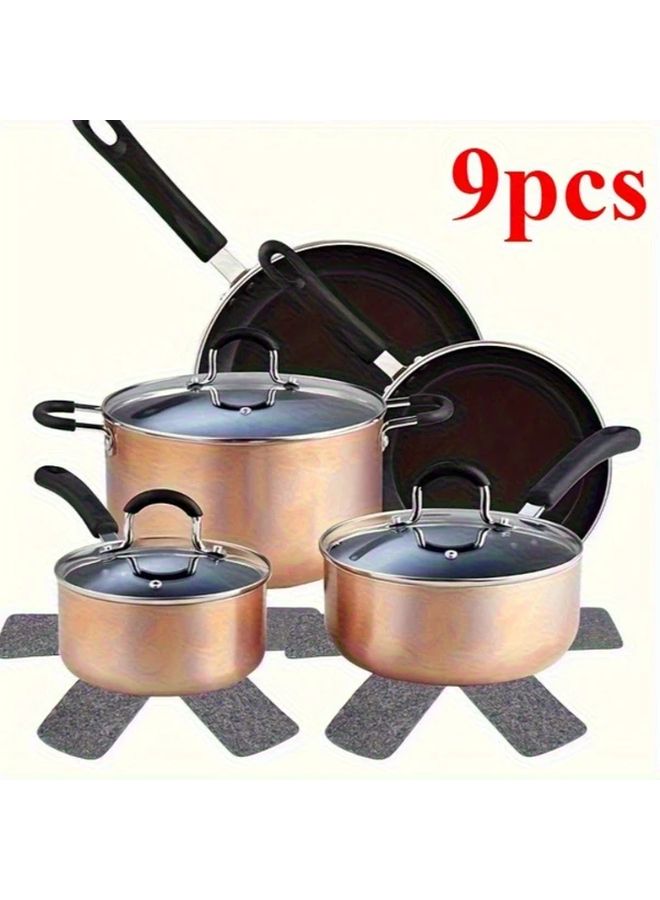 9 Pack Heat Resistant Non Slip Stove Burner Cooktop Protector Mats Black - Image 1