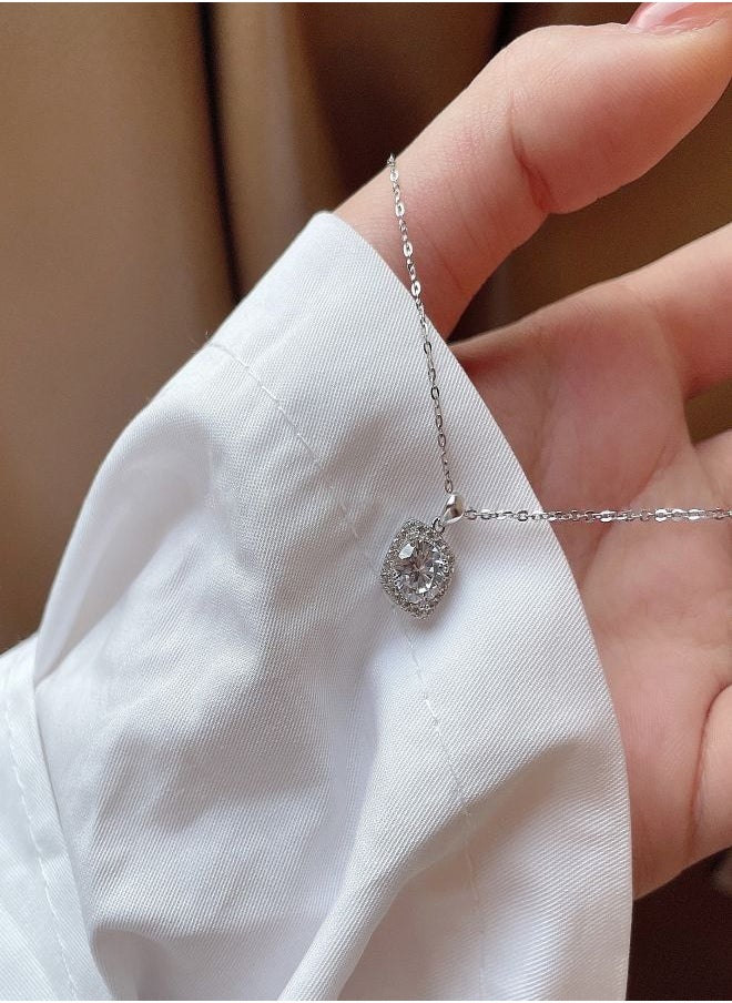 Satinior - Light luxury niche design sense full diamond girl necklace - Image 1