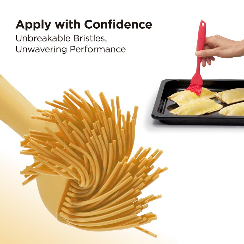 Kitchen Mama WaltzGrip Platinum Silicone Basting Pastry Brush: Set of 2 Heat-Resistant Brushes Utensils for Cooking, Baking, Grilling, Barbecue, and Spreading Oil, Butter, Egg (Yellow) - Image 5