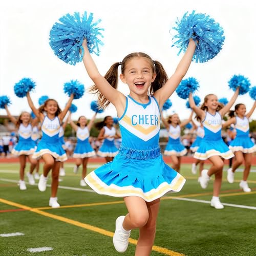 Davsolly Ice Blue Cheerleader Costume for Girls Cheerleading Outfit for kids Cheer Up Halloween Cosplay Birthday Gifts - Image 2