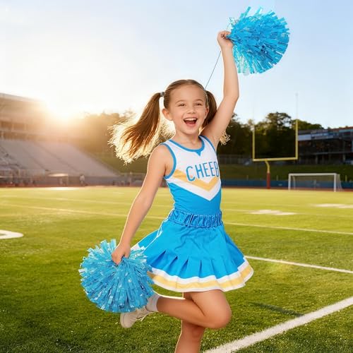 Davsolly Ice Blue Cheerleader Costume for Girls Cheerleading Outfit for kids Cheer Up Halloween Cosplay Birthday Gifts - Image 3