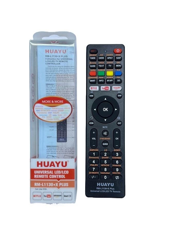 Huayu Replacement Universal Remote Control For Huayu LED LCD Smart TV Black 