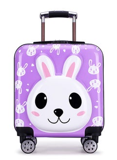 CityRiya-Long Kids Luggage Children's Travel Suitcase Kids Carry On Luggage 20 Inch Travel Luggage Hardside Rolling Suitcase Trolley Bag Case for Boys Toddlers Children Blue Car Purple Rabbit  - Image 1