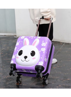 CityRiya-Long Kids Luggage Children's Travel Suitcase Kids Carry On Luggage 20 Inch Travel Luggage Hardside Rolling Suitcase Trolley Bag Case for Boys Toddlers Children Blue Car Purple Rabbit  - Image 2