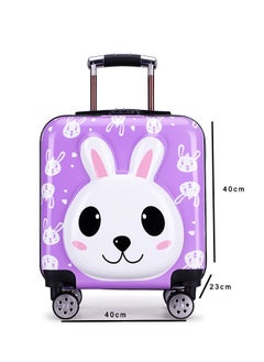 CityRiya-Long Kids Luggage Children's Travel Suitcase Kids Carry On Luggage 20 Inch Travel Luggage Hardside Rolling Suitcase Trolley Bag Case for Boys Toddlers Children Blue Car Purple Rabbit  - Image 5