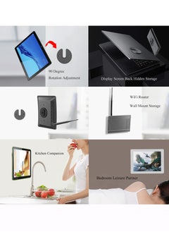 Y&D Universal Tablet Wall Mount Base, Adjustable 90 Degree Swivel Stand for iPad/Kindle/Apple TV Box/E-reader/Router Electronic Device Storage (Black)  - Image 2