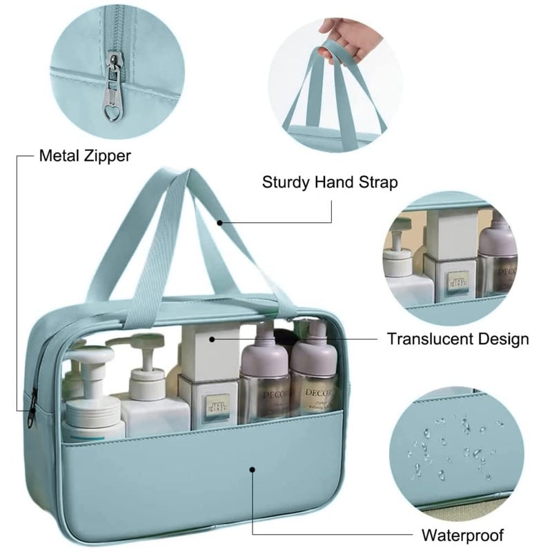 HOOPOES Travel Toiletry Pouch for Women  Men Portable Cosmetic Organizer Bag for FullSized Shampoo Brushes Set Toys Stationery Bathroom  Makeup Accessories Pink 3 pcs Set - Image 5