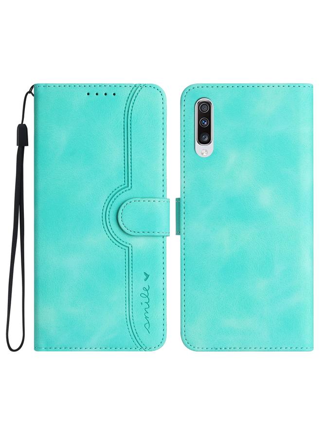 S-TOP Case For Samsung Galaxy A70 Heart Pattern Skin Feel Leather Phone Case - Image 1