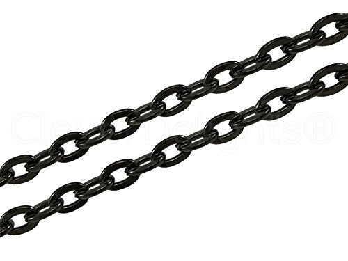 CleverDelights 3x4mm Cable Chain - Dark Black Color - 100 Feet - Image 2
