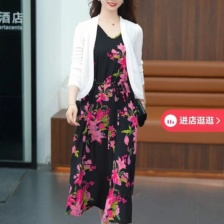 Spring Summer Knit Cardigan Shawl Short Coat Black [Shawl] - Image 5