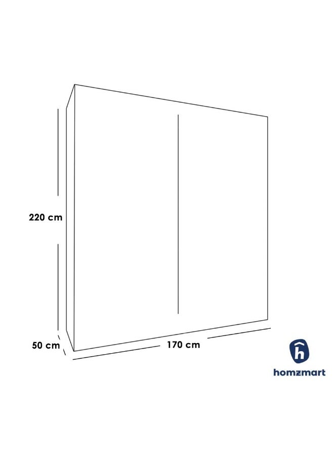 هومزمارت خزانة ملابس خشب لامنتك 220×170×50 سم - بيج - Image 2