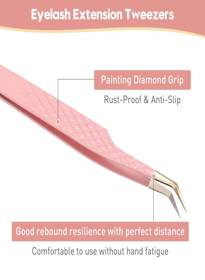 Ms.Queen 45 Degree Tweezers for Lash Extensions,Precision Fiber Tip Eyelash Tweezers for Volume Eyelash Extensions - Image 4