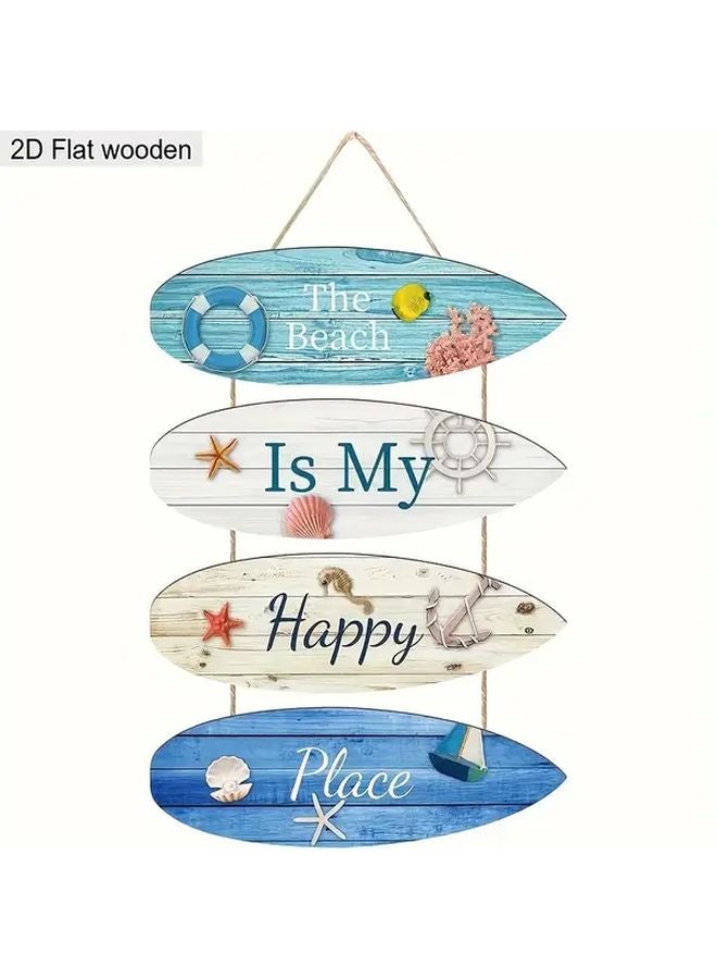 Wooden Beach Theme Hanging Door Sign Home Decor For Living Room Bedroom Outdoor - Image 2