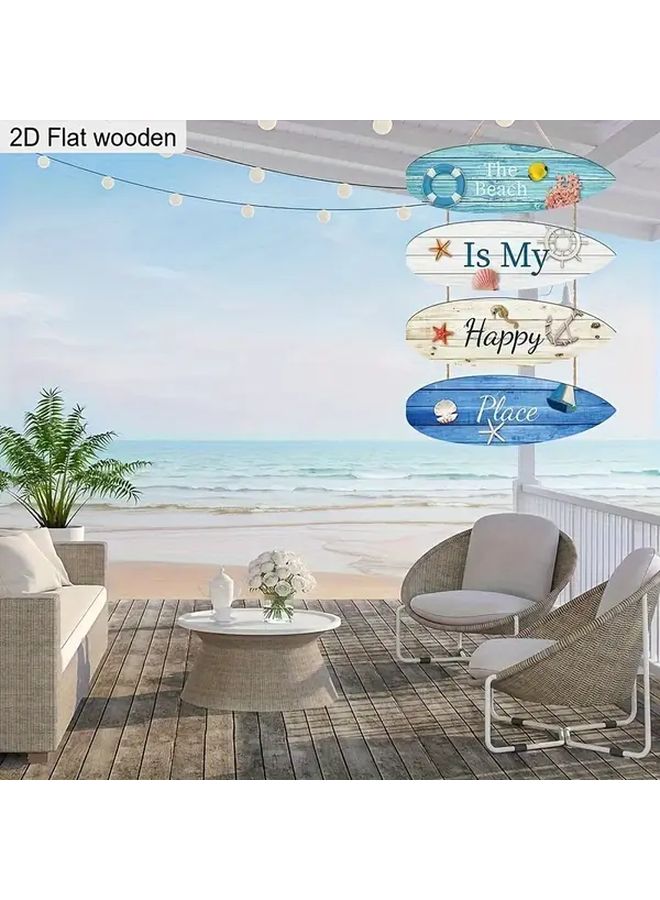 Wooden Beach Theme Hanging Door Sign Home Decor For Living Room Bedroom Outdoor - Image 3