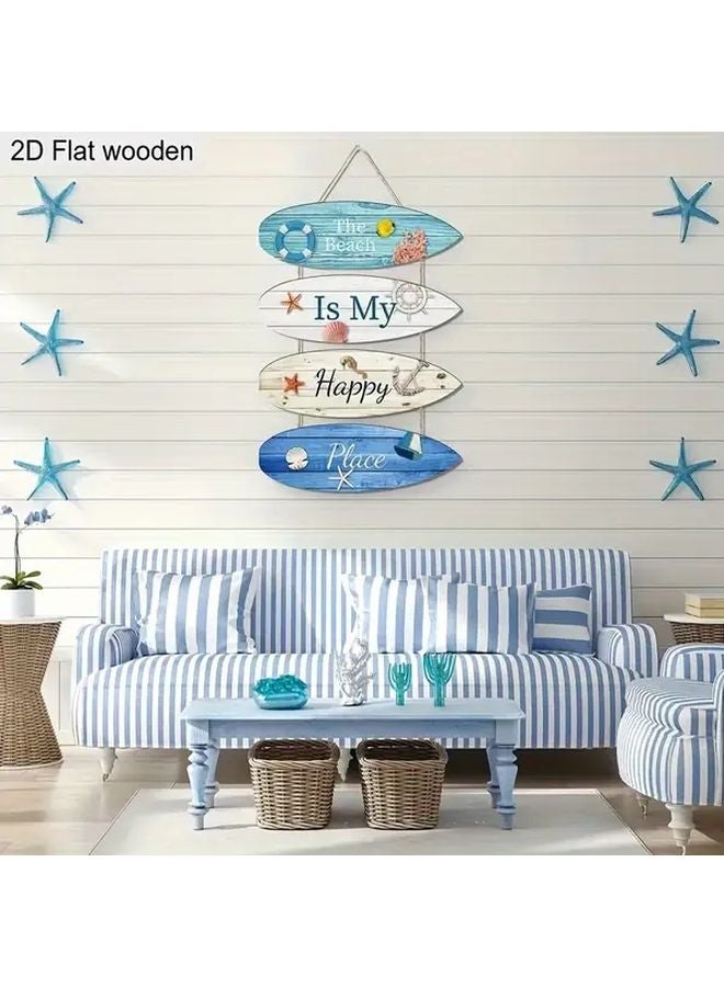 Wooden Beach Theme Hanging Door Sign Home Decor For Living Room Bedroom Outdoor - Image 5